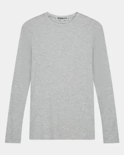 STIEGLITZ Basic Longsleeve | Melange Grey^DAMES Longsleeves, Blouses & Pullis