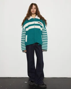 STIEGLITZ Kayden Crochet Jacket | Green^DAMES Jacks|Knitwear