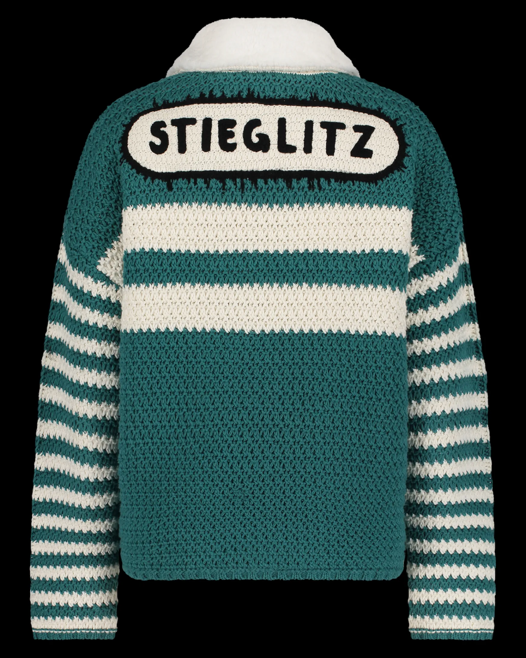 STIEGLITZ Kayden Crochet Jacket | Green^DAMES Jacks|Knitwear