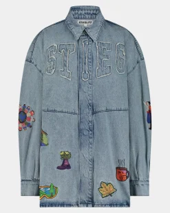 STIEGLITZ Luka Denim Blouse | Denim Blue^DAMES Jacks|Longsleeves, Blouses & Pullis