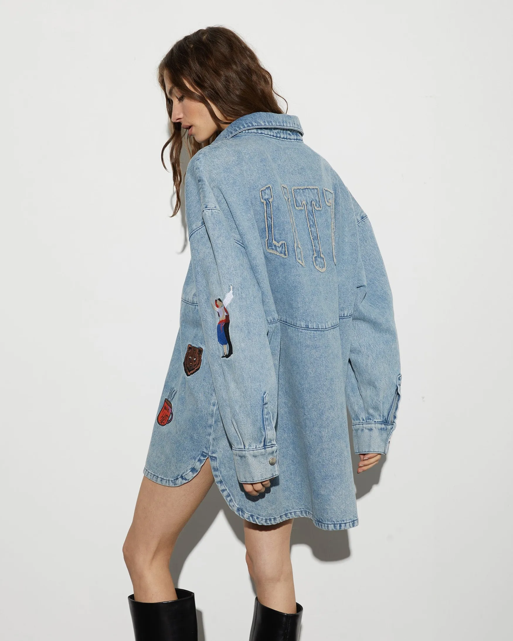 STIEGLITZ Luka Denim Blouse | Denim Blue^DAMES Jacks|Longsleeves, Blouses & Pullis