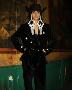 STIEGLITZ Natalia Velvet Broek | Black^DAMES Broeken