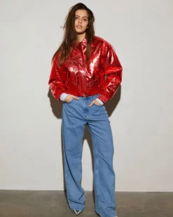 STIEGLITZ Snake Bomber Jacket | Red^DAMES Jacks