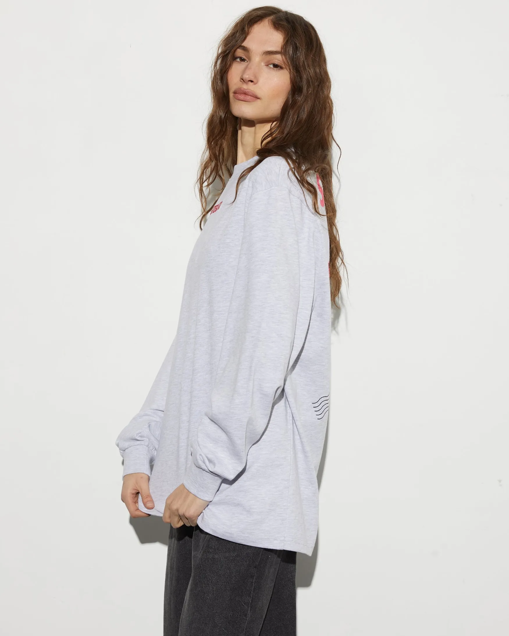 STIEGLITZ Tereza Skate Longsleeve | Melange Grey^DAMES Longsleeves, Blouses & Pullis
